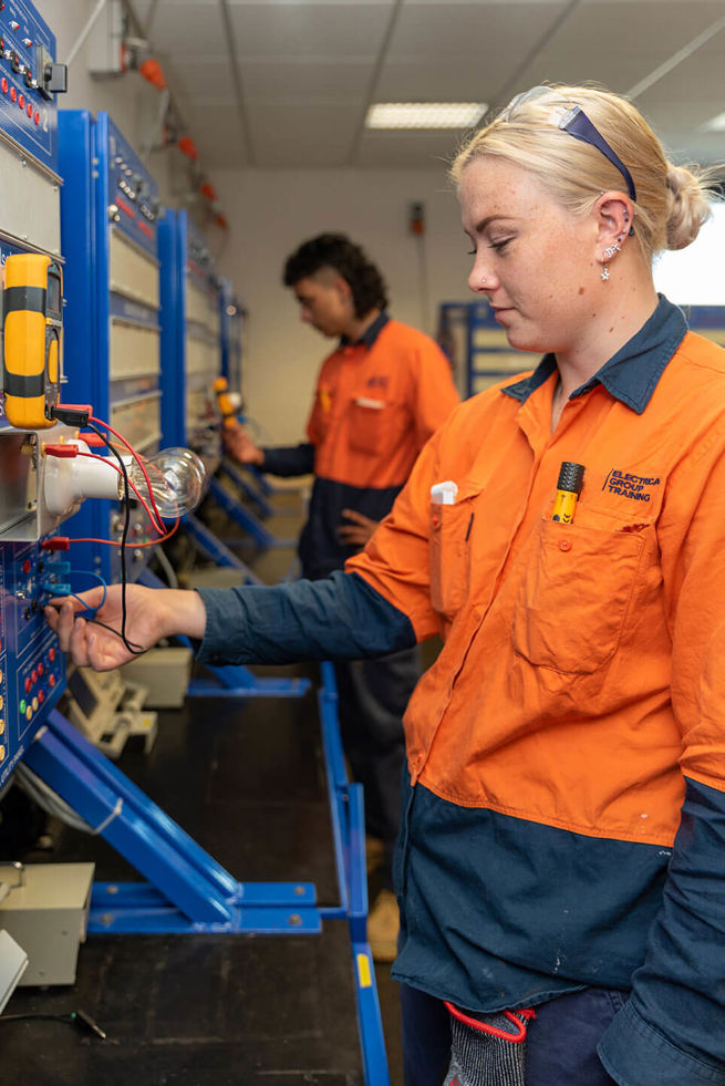 Female electrician training at EGT